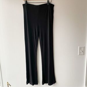 dkny black pull on high rise flared leg pant